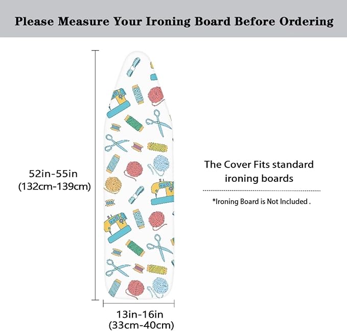 Ironing Board Covers Standard Size Cute Sewing Machine Pattern Ironing Board - Image 5