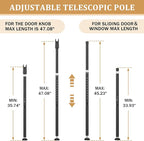 Sliding Door Security Bar and 2-in-1 Sliding Glass Door Stoppers Security - Image 2