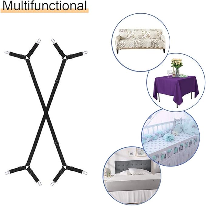 Bed Sheet Holder Straps, Triangle Elastic Mattress Cover Holder Fasteners - Image 6