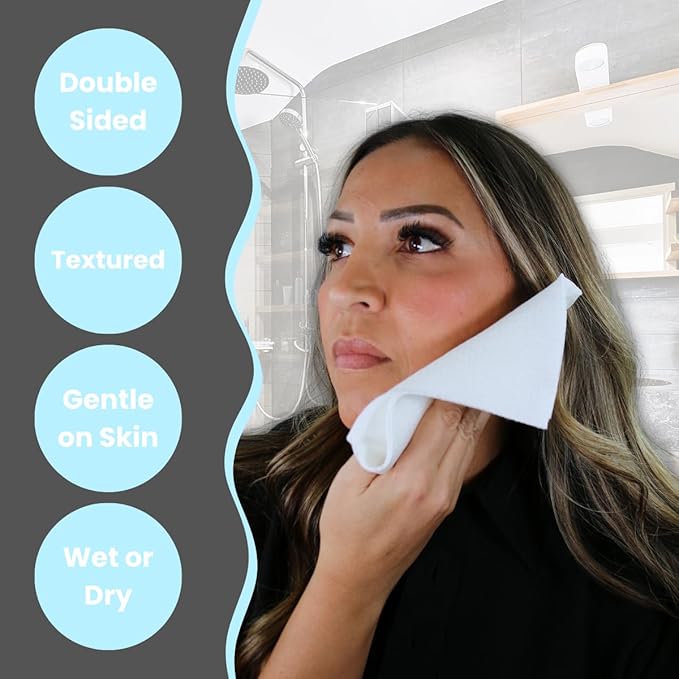 Large Disposable Face Towels, Facial Wipes, Super Soft and Thick Shaving Face - Image 8