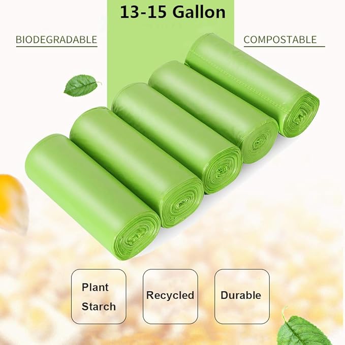 13-15 Gallon Trash Bags Plant Based Garbage Bags Recycling Unscented Tall - Image 5