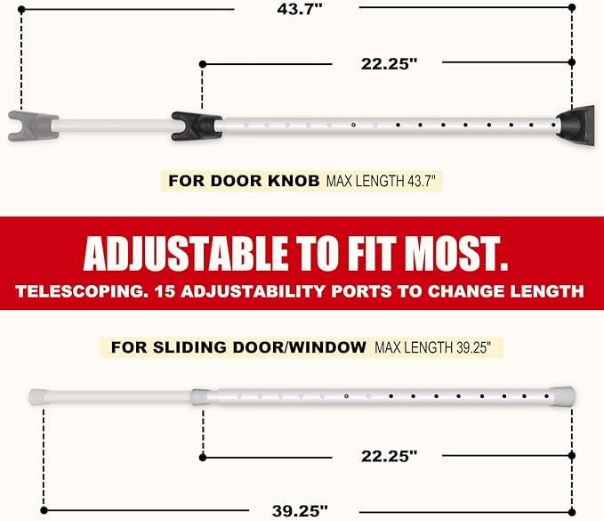 SECURITYMAN 3-in-1 Door Security Bar & Sliding Patio Door Security Bar via - Image 3