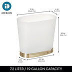 iDesign Slim Bathroom Trash Can, Small Plastic Garbage Can - Image 4