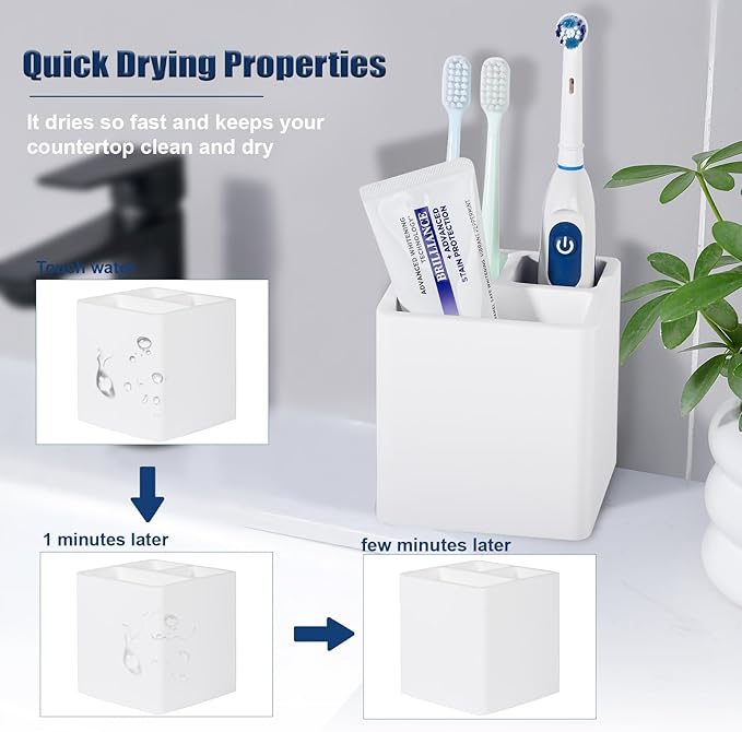 Diatomite Toothbrush Holders for Bathrooms, Electric Toothbrush and Toothpaste - Image 3