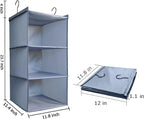 Hanging Closet Organizer and Storage 3-Shelf, Easy Mount Foldable Hanging - Image 3