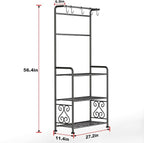 Plant Stand Indoor Outdoor Heavy Duty Metal - 56.4" Tall 3-Tier Shelf for Multiple Plants, Flowers, Rustproof Black Storage Rack for Patio, Balcony, Living Room, Garden, Includes Hooks&Adjustable Feet - Image 3
