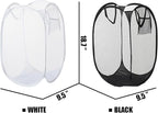 2pcs Pop Up Mesh Laundry Hamper Room Collapsible Storage Bin Lightweight Basket - Image 2