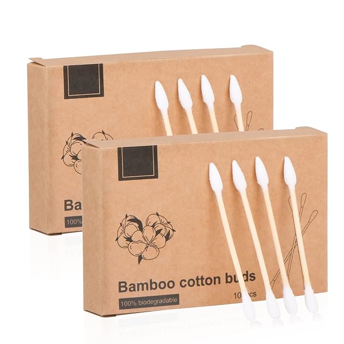 Natural Bamboo Cotton Swabs, Eco-Friendly & Biodegradable – Comfortable and Soft by Yoseng