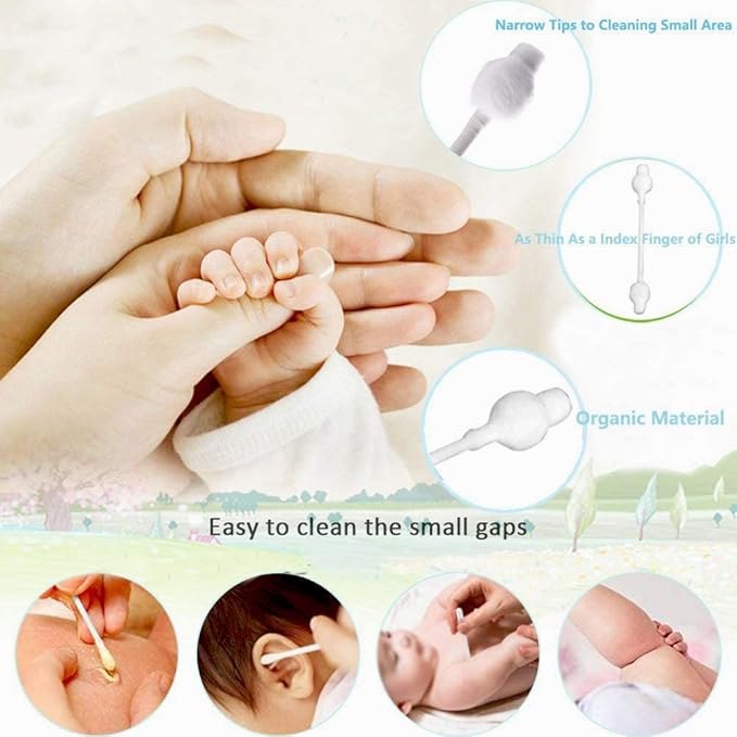 Baby Cotton Swabs, Organic Fragrance and Chlorine-Free Kids Safety Swabs - Image 6