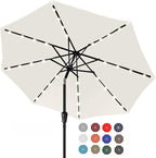 ABCCANOPY Durable Solar Led Patio Umbrellas with 32LED Lights 9FT (Light Beige) by ABCCANOPY