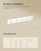 SONGMICS Wall-Mounted Coat Rack, Hook Rack, 5 Dual Metal Hooks, - Image 5
