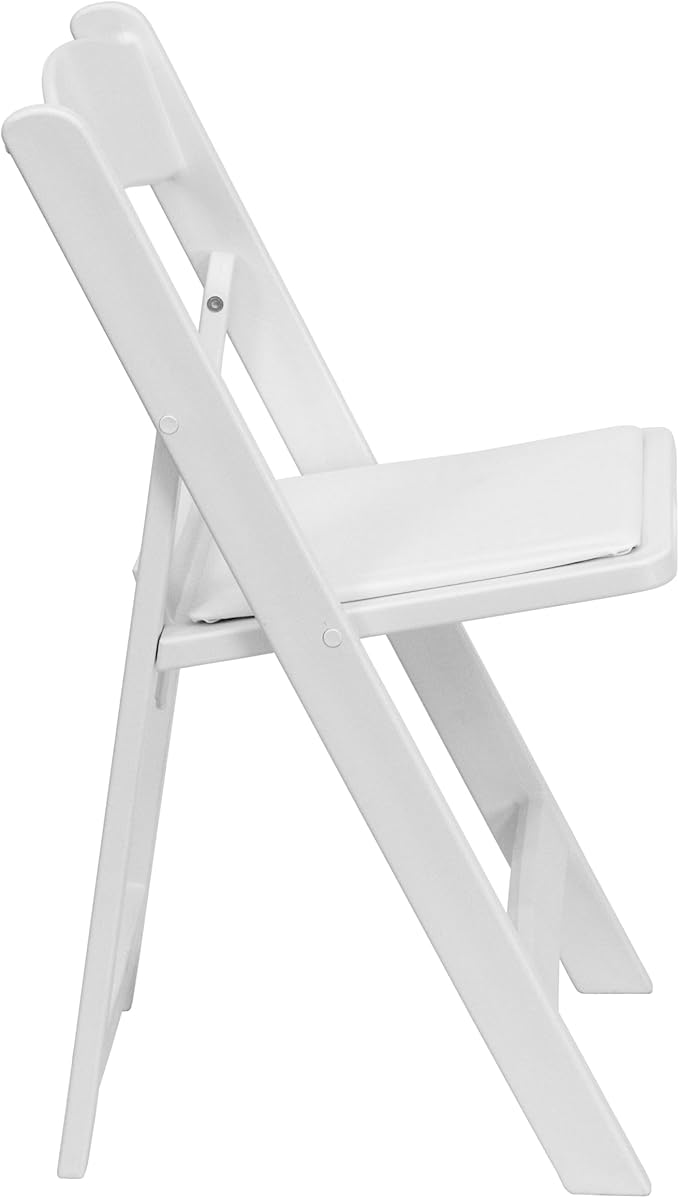 Flash Furniture Hercules Series Folding Chair - White Resin - Set of 4 800LB Weight Capacity Comfortable Event Chair - Light Weight Folding Chair - Image 14