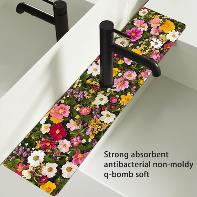 Bimkole 1 PCS Faucet Absorbent Mat, Kitchen Faucet Sink Splash Guard Wraparound - Image 4