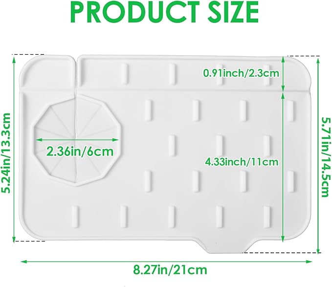Sink Faucet Splash Guard Mat Silicone Soap Dish Pad Small Faucet Handle Drip - Image 2