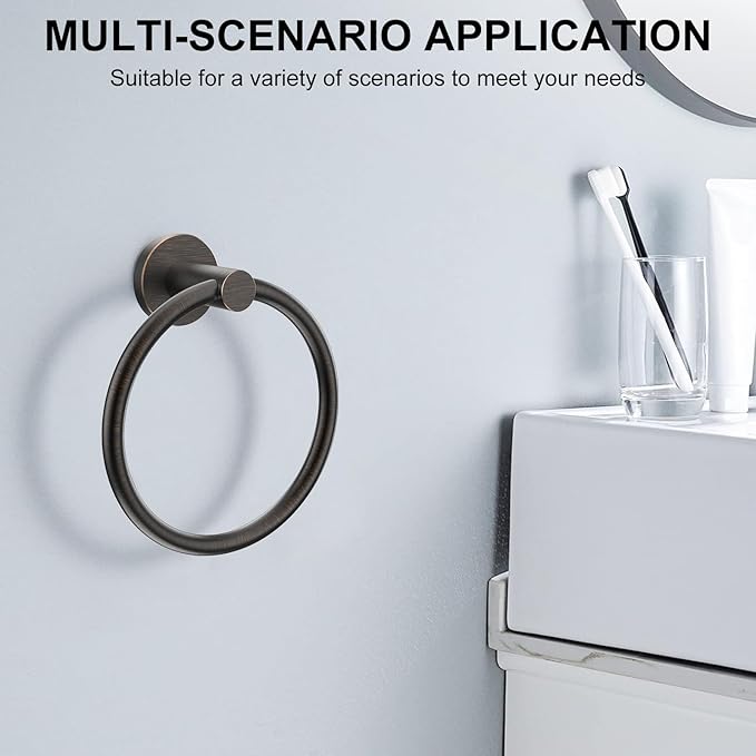 SetSail Towel Holder for Bathroom Wall 2 Packs Towel Ring Screw-in Stainless - Image 7