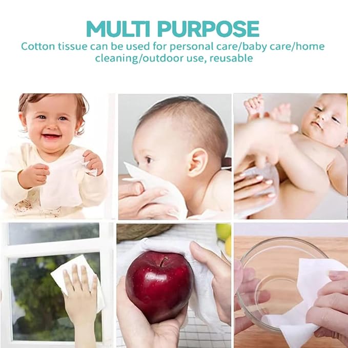 MSOEUESO Soft Dry Wipes Cotton Facial Tissues, Cotton Face Towel - Image 5