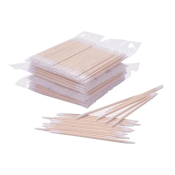 1000pcs Double Side Wood Cotton Swab Microbrush Eyelash Sticks Cleaning Swabs - Image 2