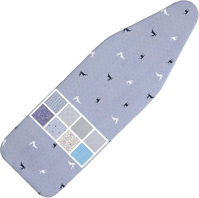 Ironing Board Cover and Pad Standard Size 15 x 54, 3 Pairs of Hook and Loop by LCLW