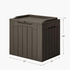 JUMMICO 31 Gallon Resin Deck Box Waterproof Indoor Outdoor Storage Boxes for Patio Furniture Cushions and Garden Tools (Brown) - Image 7