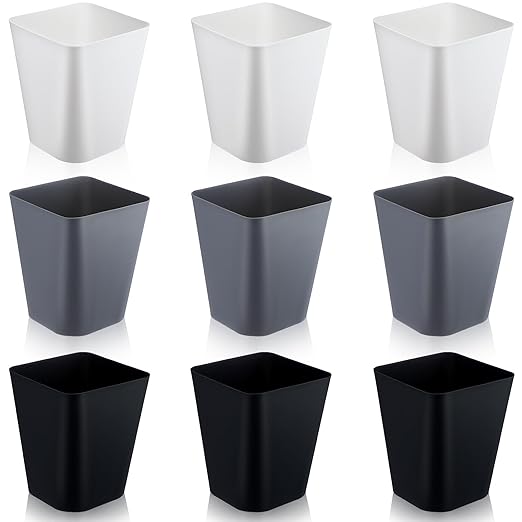 Hoolerry 9 Pieces Garbage Can 2 Gallon Small Trash Cans Bulk Bathroom Trash Bin by Hoolerry
