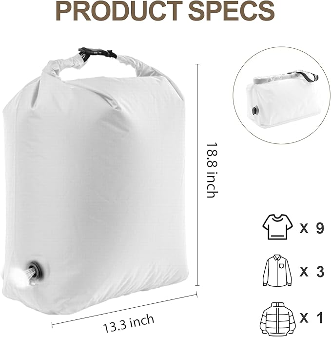Travel Laundry Bag, Vacuum Compression Dirty Clothes Travel Bag Waterproof Wet - Image 2