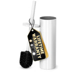 Stainless Steel Toilet Brush and Holder Set White by Novsix