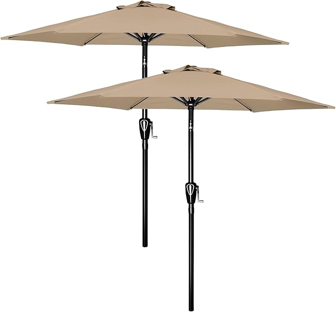 Simple Deluxe 9' Patio Umbrella Outdoor Table Market Yard Umbrella with Push Button Tilt/Crank by SimpleDeluxe