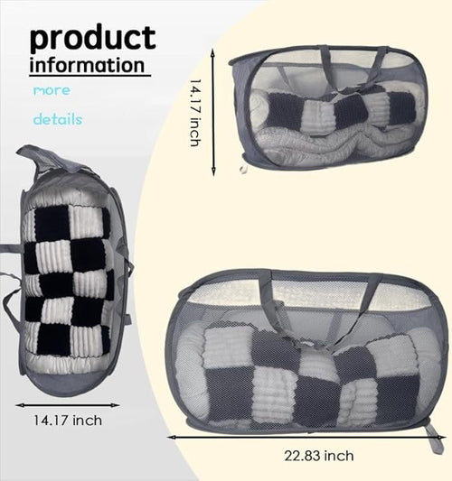 1 Pack Collapsible Laundry Baskets Popup Mesh Laundry Basket Durable Handles - Image 2