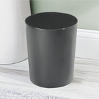mDesign Round Metal Small 1.7 Gallon Recycle Trash Can Wastebasket, Garbage - Image 3