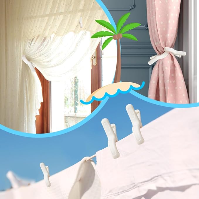 Beach Towel Clips for Chairs Cruise-Clothespins 12 pcs Heavy Duty Laundry - Image 3