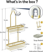 YASONIC Shower Caddy Hanging, Never Rust Shower Organizer Hanging, Aluminum - Image 2