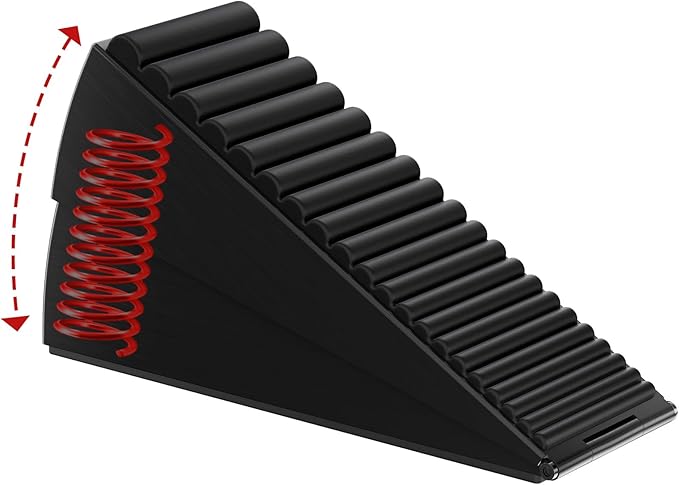 Heavy Duty Door Stopper, Adjustable Spring Large Stopper, 3 Inches High Tall by Optish