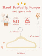 HOUSE DAY 11 Inch Velvet Baby Hangers 50 Pack Beige, Premium Kids Hangers - Image 6