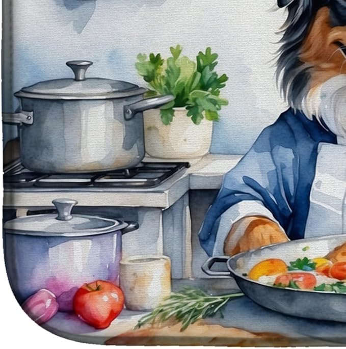 Caroline's Treasures DAC6193DDM Australian Shepherd The Chef Dish Drying Mat - Image 4
