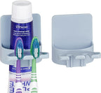 2 PCS Self-Adhesive Toothbrush Holders Wall Mounted, Water Proof Toothbrush Hook by LUEXBOX
