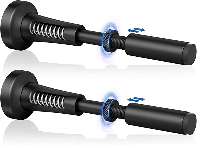 2pcs Adjustable Spring Door Stops, 4.17-5.35in Aluminum Long Door Stoppers by Sckeinwg