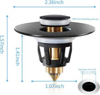 Black Bathroom Sink Stopper – Pop Up Drain Stopper & Sink Strainer, Universal - Image 2