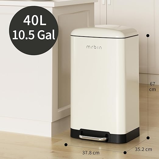 MRBIN Metal Kitchen Trash Can, Commercial Step Office Garbage Bin - Image 5