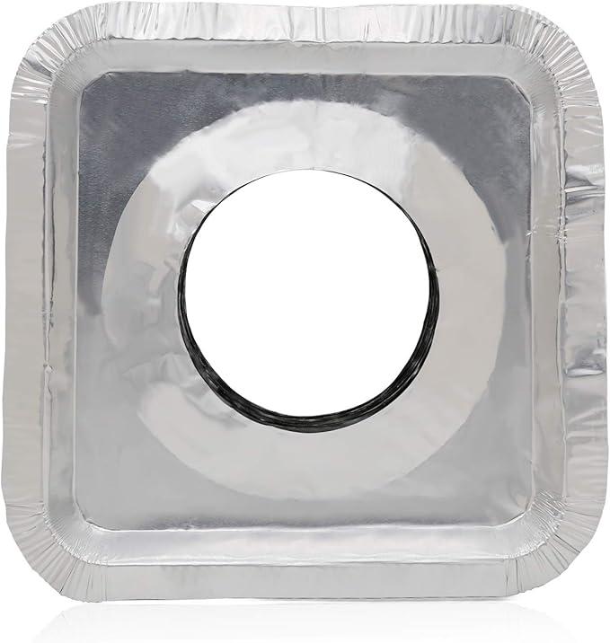100 Pack Aluminum Foil Square Stove Burner Covers Disposable Heavy Thick - Image 3