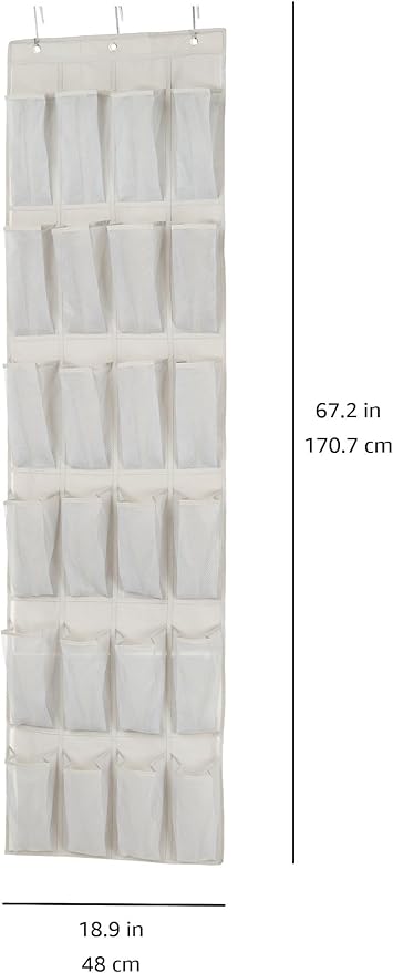 Amazon Basics 24 Medium Mesh Pocket Over-the-Door Hanging Shoe Organizer - Image 7