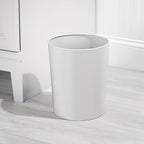 mDesign Round Metal Small 1.7 Gallon Recycle Trash Can Wastebasket, Garbage - Image 2