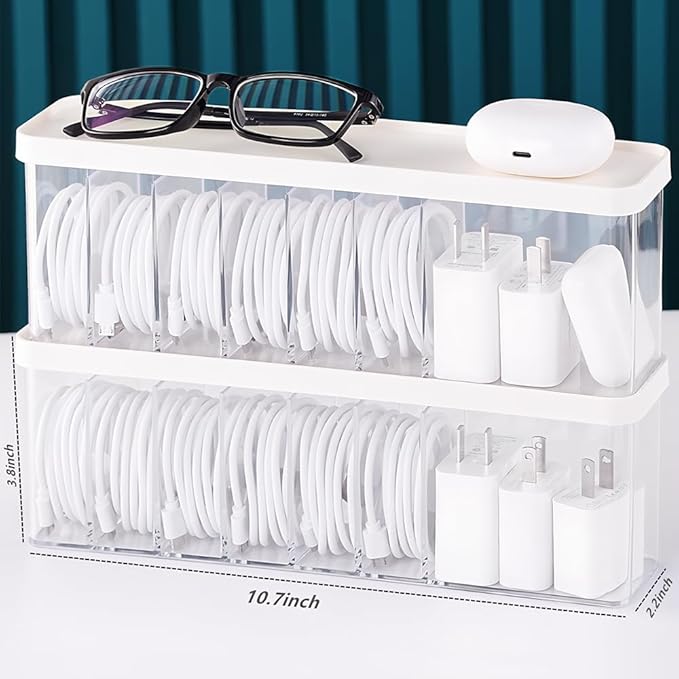 Charger Cable Cord Storage Organizer Box - Image 2