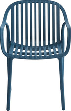 Modern Stackable Outdoor & Indoor Plastic Dining Chairs Set, Armchairs Set, Weather-Resistant, Ideal for Patios, Cafes, and Home Use, Set of 4 (Blue) - Image 7