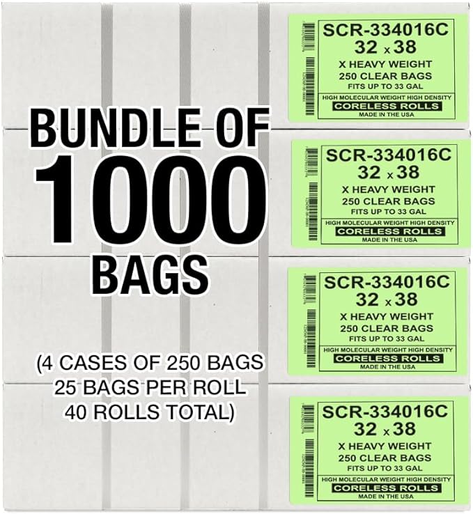 Aluf Plastics 33 Gallon Trash Bags Source Reduction Series Value High Density - Image 7
