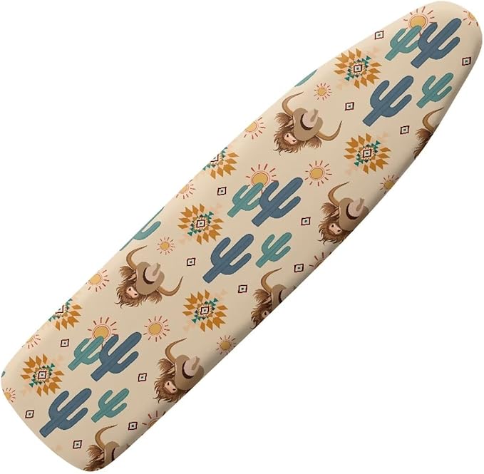 Sprowallow Cactus Cow Ironing Board Cover Stain Resistant Standard Size 15x54 by Sprowallow