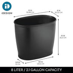 iDesign Slim Plastic Bathroom Trash Can, Small Garbage Bin - Image 4