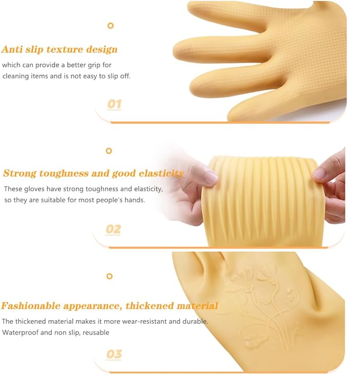 6 - Pair 17.8 - Inch Elbow - Length Reusable Rubber Waterproof Household - Image 3