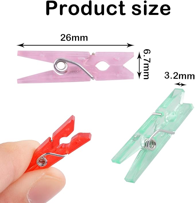 Aylifu Multi-Functional Mini Plastic Pegs, 200 Pieces Colorful Plastic Photo - Image 2