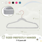HOUSE DAY Velvet Kids Hangers 60 Pack, Premium Childrens Hangers - Image 7
