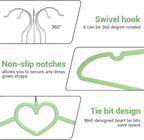 Plastic Hanger 20 Pack, Space Saving, Heart-Shaped, 360° Swivel Hook - Image 3